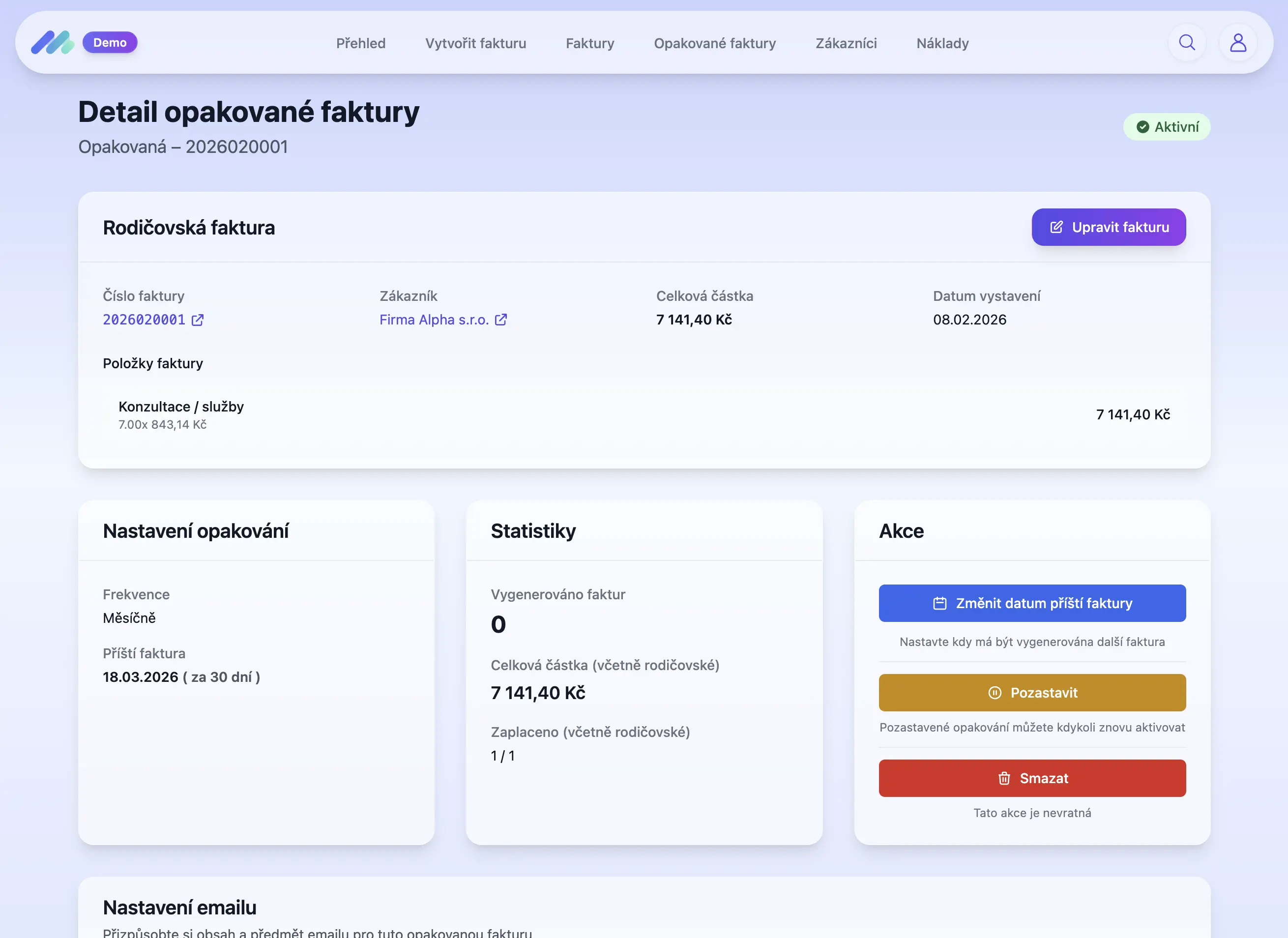 Automatické faktury